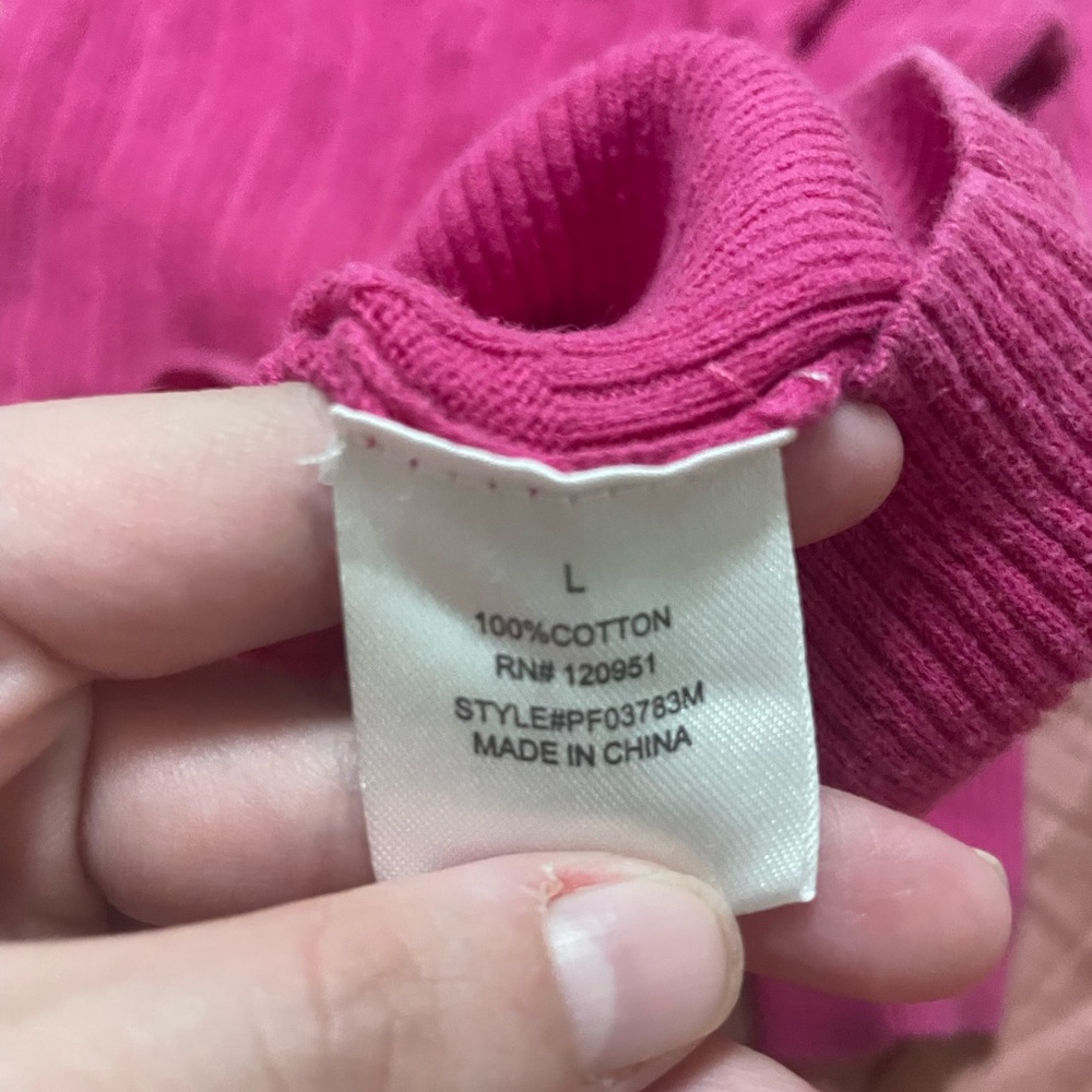Pink Rose Ribbed Top - Picture 5 of 6